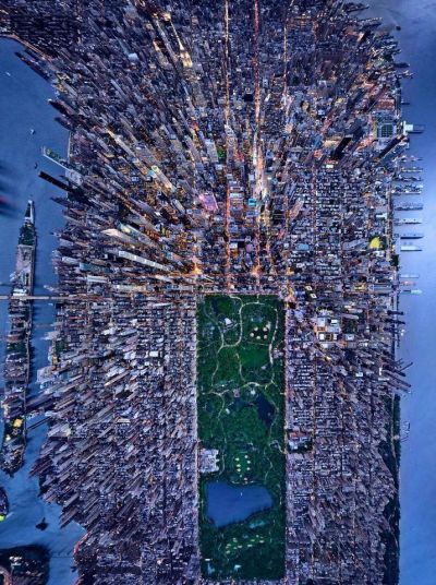 Cool shot of New York from the sky
