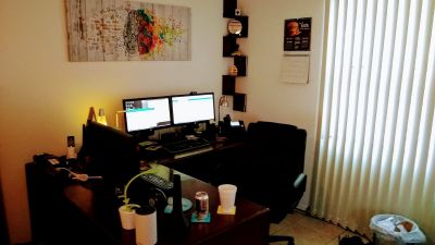 My home office
Got a new picture for the wall and the corner shelf
