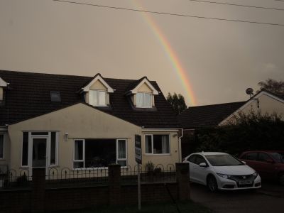 Fisherman's new  house..complete  with  rainbow !
