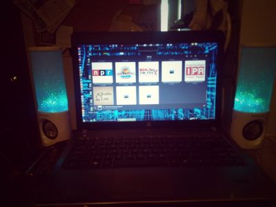the laptop i am using with lights and sound
