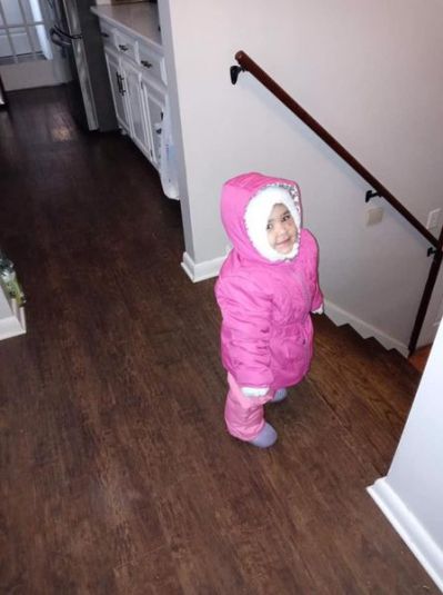 Izzy is better and playing in the snow
